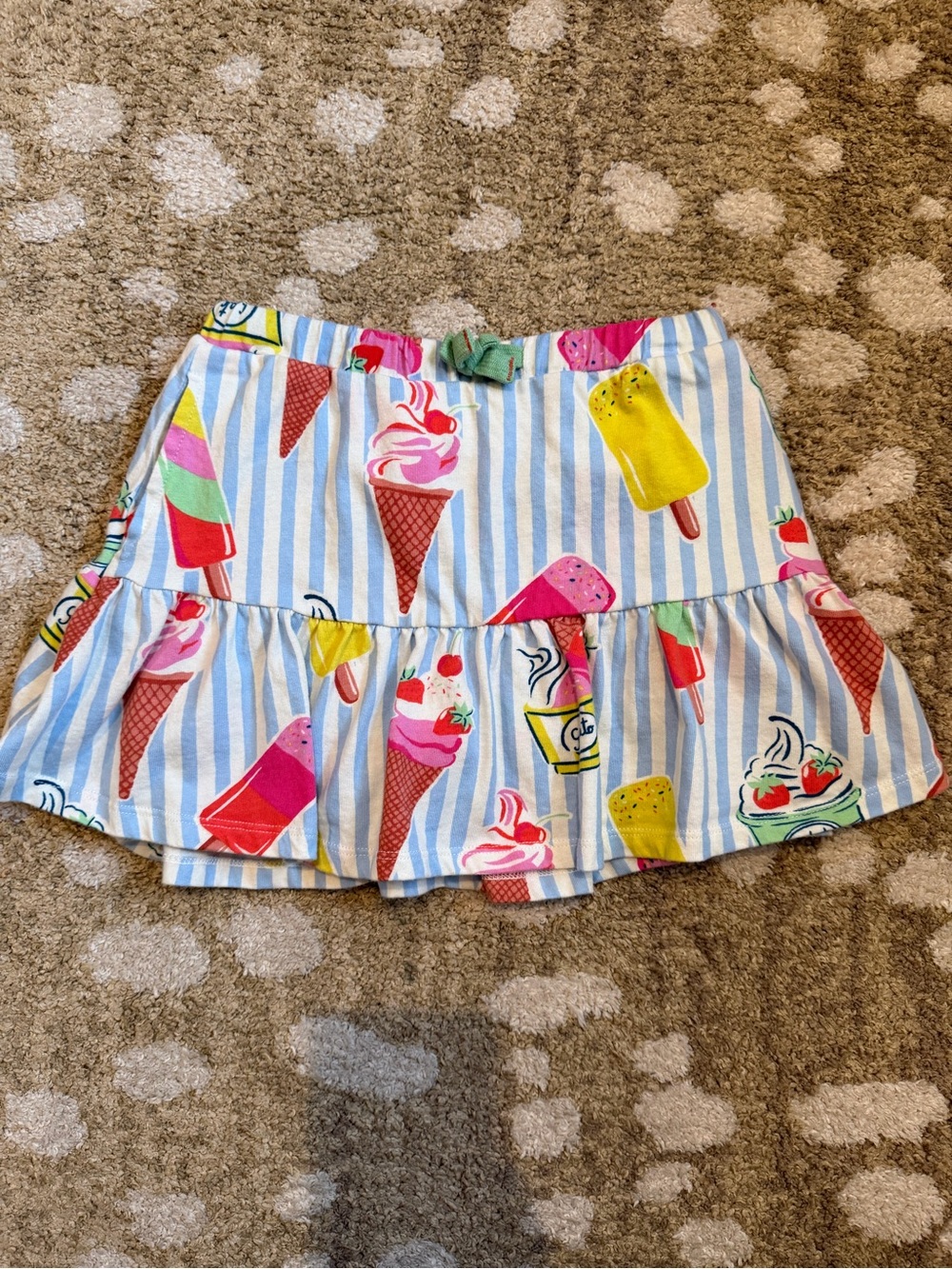 NWOT Mini Boden Kids Ice Cream Gelato Print Jersey Skort 5-6yr
